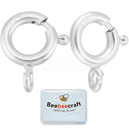 925 Sterling Silver Spring Ring Clasps STER-BBC0007-81S-04-1