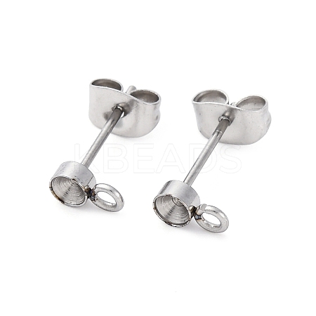 304 Stainless Steel Stud Earring Findings LS-STAS-V003-10P-03-1
