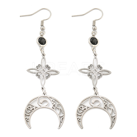 304 Stainless Steel Dangle Earrings for Women EJEW-F338-07P-1