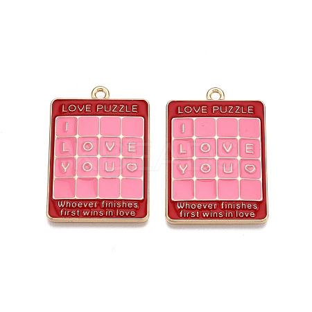Rack Plating Alloy Enamel Pendants ENAM-N056-430B-1