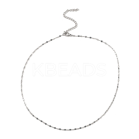 Non-Tarnish 10Pcs 304 Stainless Steel Dapped Chain Necklaces Set NJEW-K254-02P-1
