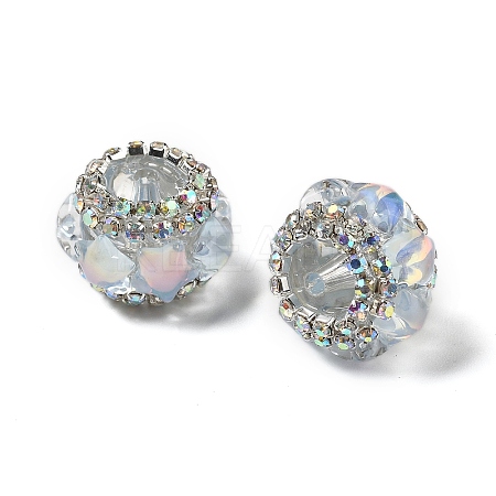 Acrylic Rhinestone Rondelle Beads OACR-S048-02E-1