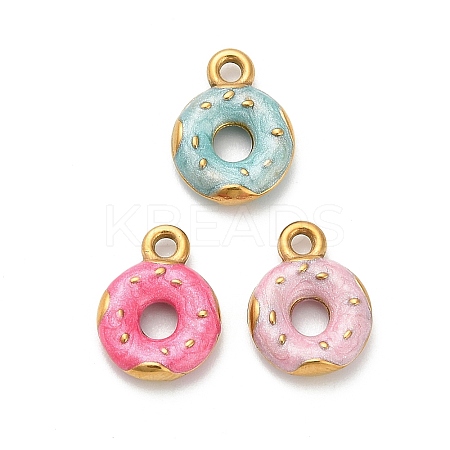 304 Stainless Steel Enamel Pendants STAS-K306-43G-1