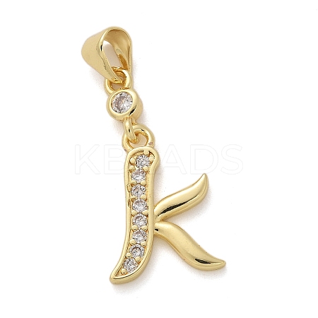 Brass Micro Pave Cubic Zirconia Pendants KK-M319-02G-K-1