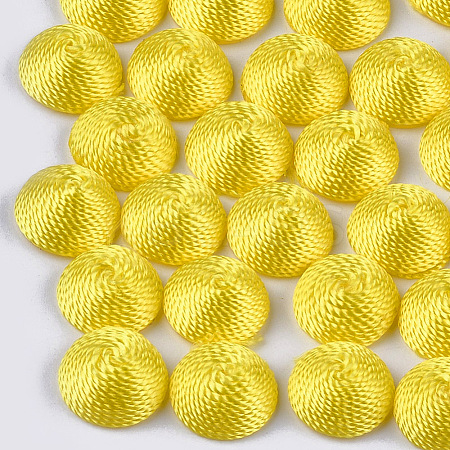Polyester Thread Fabric Cabochons WOVE-T008-02A-02-1