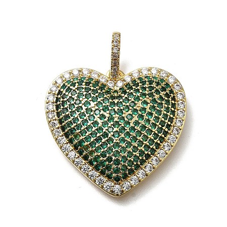 Brass Micro Pave Cubic Zirconia Pendants KK-C090-43G-01-1