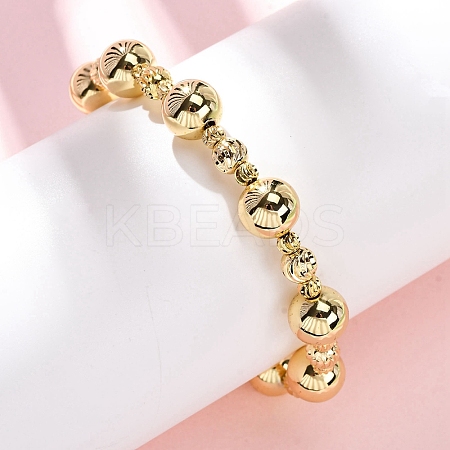 Brass Round Beads Slider Bracelets for Women LS-BJEW-D357-06B-G-1