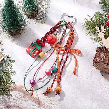 Christmas Polyester & Spandex Cord Ropes Pendant Decorations HJEW-JM03854-1