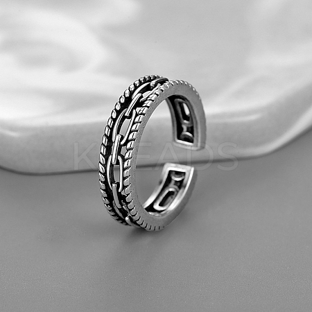 Brass Oval Chain Cuff Rings for Men FS-WGE0AC8-02-1
