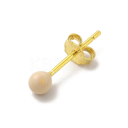 Enamel Round Ball Stud Earrings LS-EJEW-C020-01G-03-1