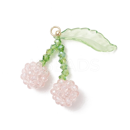 Glass & Acrylic Beaded Pendants PALLOY-MZ01264-01-1