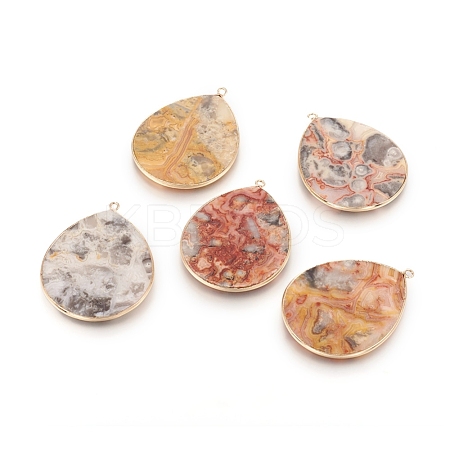 Natural Crazy Agate Pendants G-E526-01N-1