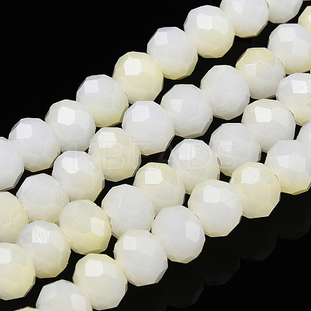 Two-Tone Imitation Jade Glass Beads Strands GLAA-T033-01B-01-1