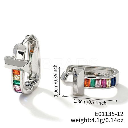 Geometric U-shaped Brass Hoop Earrings for Women SW5755-12-1