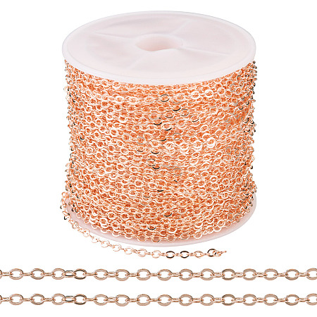Brass Coated Iron Flat Cable Chains CH-TAC0007-02RG-1