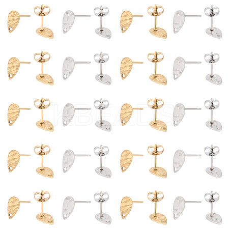 Unicraftale 40Pcs 2 Colors 304 Stainless Steel Stud Earring Findings STAS-UN0042-54-1