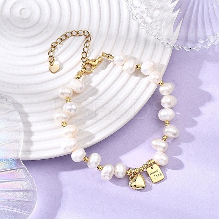 Brass Charm Bracelets BJEW-JB12859-1