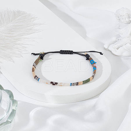 1Pc Bohemian Style Handmade Cotton Cord Braided Bracelets for Women BJEW-LP0004-17-1