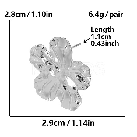 304 Stainless Steel Fashionable Flower Stud Earrings with Exaggerated Design and High-end Quality KY9326-1-1