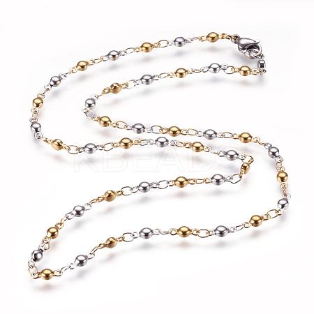 304 Stainless Steel Chain Necklaces STAS-P164-12GP-1