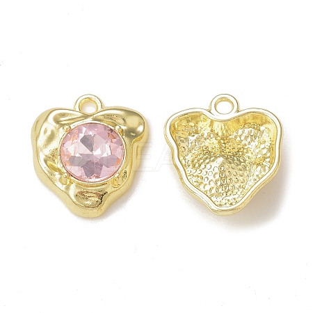 Rack Plating Alloy Glass Pendants PALLOY-P291-03G-06-1