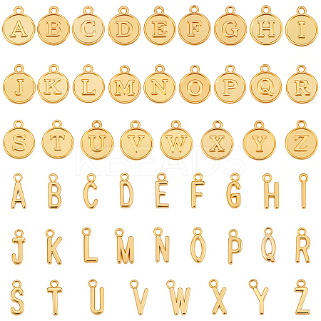 4Bags 2 Styles Tibetan Style Zinc Alloy 26 Letters Pendants FIND-SC0017-57G-1