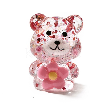 Transparent Resin Little Bear Ornament RESI-S015-01D-1