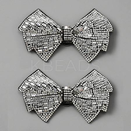 Rhinestone Bowknot Shoe Decoration AJEW-WH0317-90-1