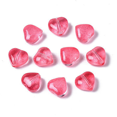 Transparent Spray Painted Glass Beads X-GGLA-S054-012A-04-1