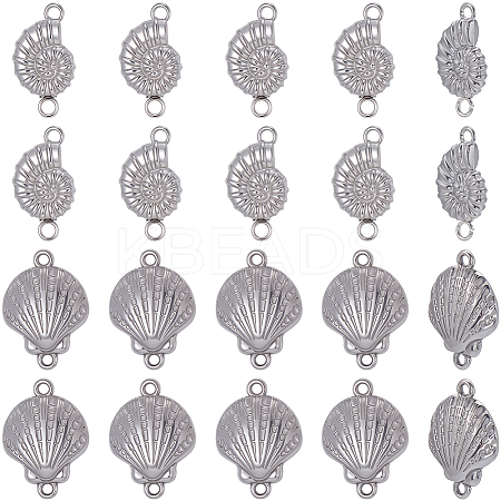 20Pcs 2 Styles 304 Stainless Steel Connector Charms STAS-BBC0007-67P-1