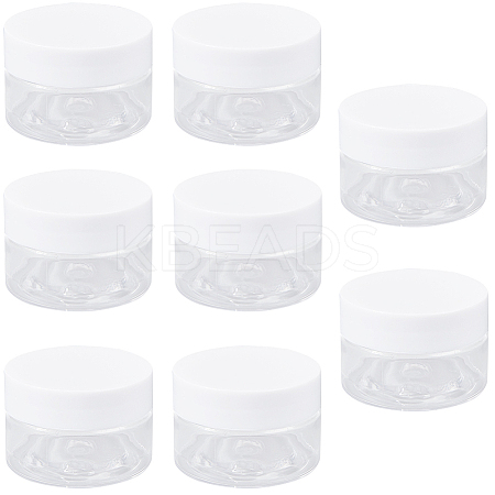 8Pcs Transparent Plastic Empty Portable Facial Cream Jar CON-CP0001-015A-1
