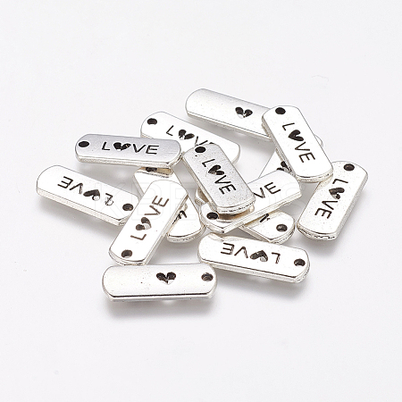 Tibetan Style Alloy Rectangle with Word Love Pendants LS-TIBEP-Q043-069-RS-1