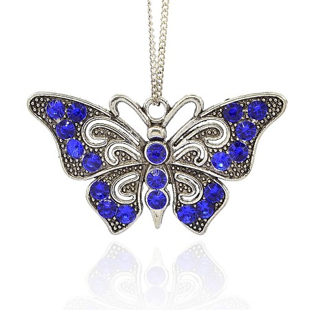 Vintage Butterfly Pendant Necklace Findings TIBE-M001-80H-1