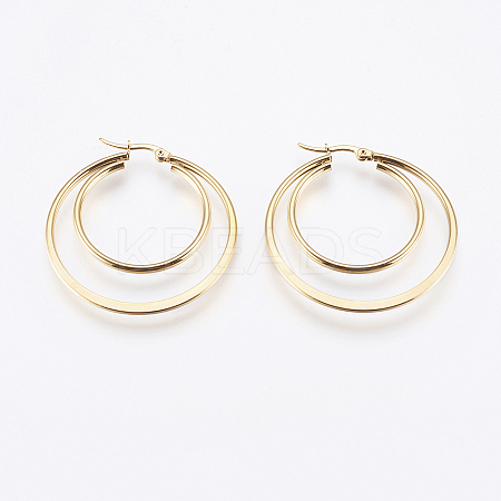 201 Stainless Steel Hoop Earrings LS-EJEW-I213-B-02G-1