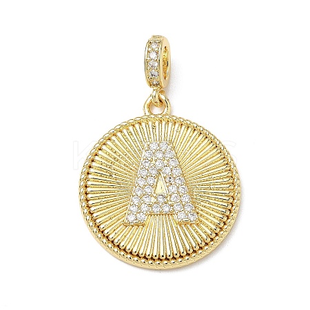 Brass Micro Pave Clear Cubic Zirconia Pendants KK-L253-17G-A-1