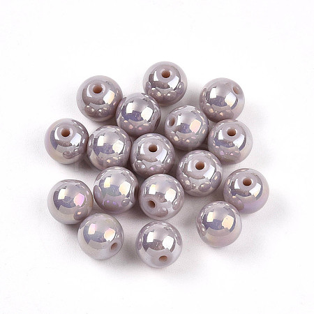 Electroplate Pearlized Glass Pearl Beads EGLA-T021-14B-02-1