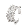 Rack Plating Brass Micro Pave Cubic Zirconia Cuff Rings RJEW-D025-09P-1