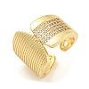 Clear Cubic Zirconia Open Cuff Ring RJEW-L121-025G-1