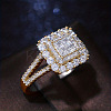 Brass Micro Pave Cubic Zirconia Finger Rings for Women FS-WG4C4EA-01-1