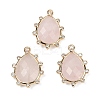 Natural Rose Quartz Faceted Pendants G-K347-06G-03-1