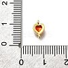 Heart Brass Cubic Zirconia Connector Charms KK-P295-34G-01-3