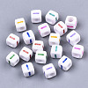 Opaque White Acrylic Beads SACR-R252-02I-1