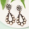 Alloy Synthetic Turquoise Dangle Stud Earrings EJEW-U053-12R-1