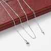 Brass Rolo Chains Necklaces for Women NJEW-D302-43P-1