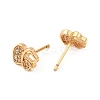 Brass Micro Pave Clear Cubic Zirconia Stud Earrings for Women EJEW-G428-25G-07-2