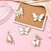 5Pcs 5 Styles Butterfly Alloy Rhinestone Brooches JEWB-CJ0001-33-5