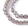 AB Color Plated Natural Ice Obsidian Beads Strands G-T144-A07-06-3