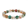 Dyed Natural Agate Beaded Stretch Bracelet Sets BJEW-JB09180-3
