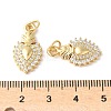Brass Micro Pave Clear Cubic Zirconia Pendants ZIRC-I071-06G-3