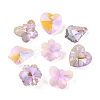 32Pcs 8 Style Pointed Back Electroplate Faceted Glass Pendants EGLA-YW0001-40-2